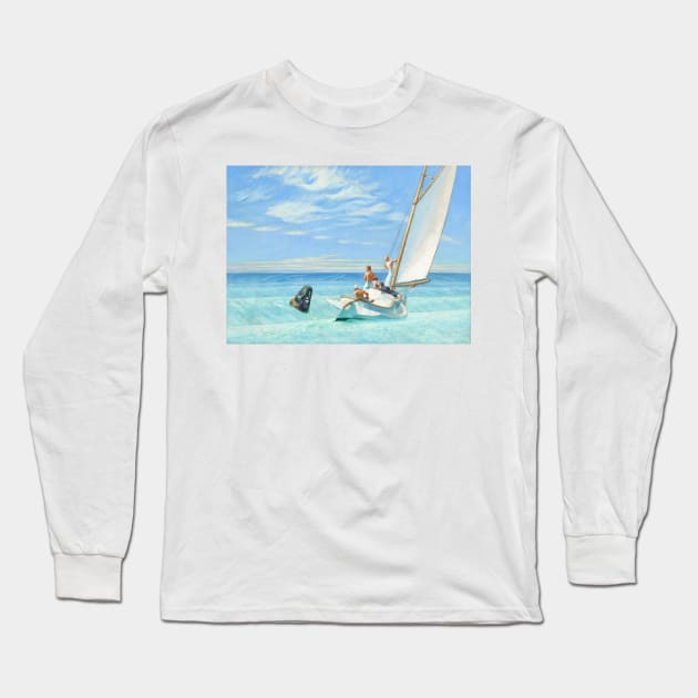 Ground Swell Oil Painting by Edward Hopper Long Sleeve T-Shirt by podartist